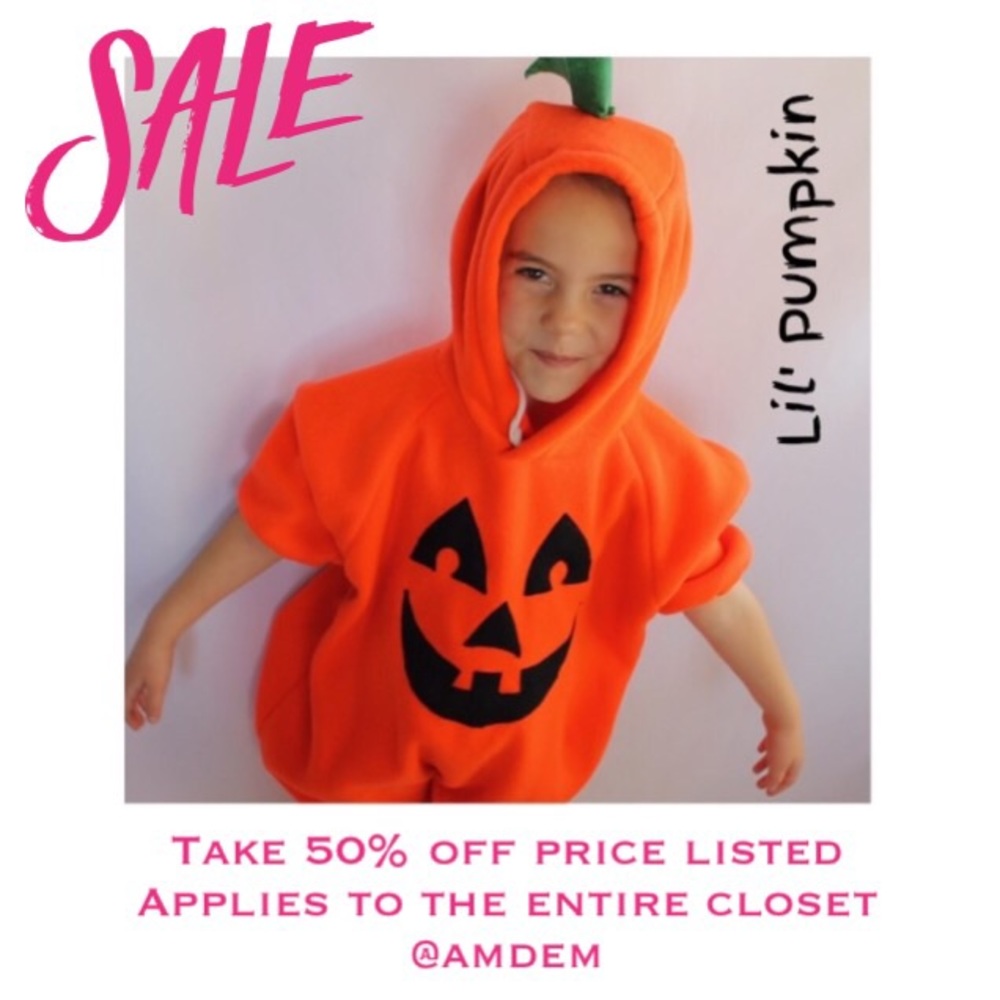(Sz 2) Pumpkin Costume - Toddler Knit Romper